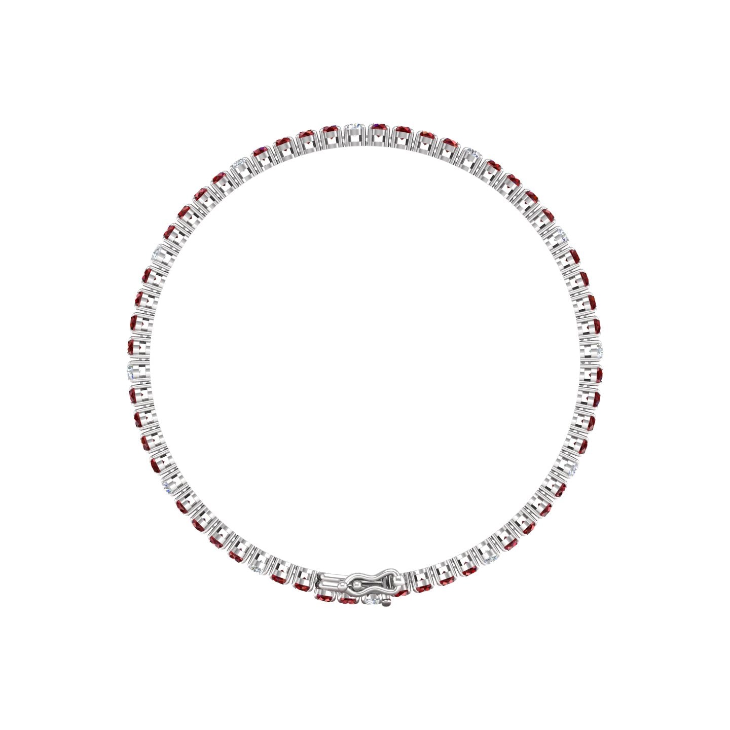 Ruby and Diamond Alternating Tennis Bracelet