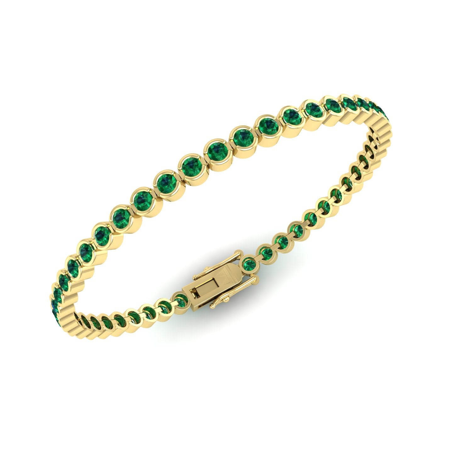 Emerald Bezel Tennis Bracelet