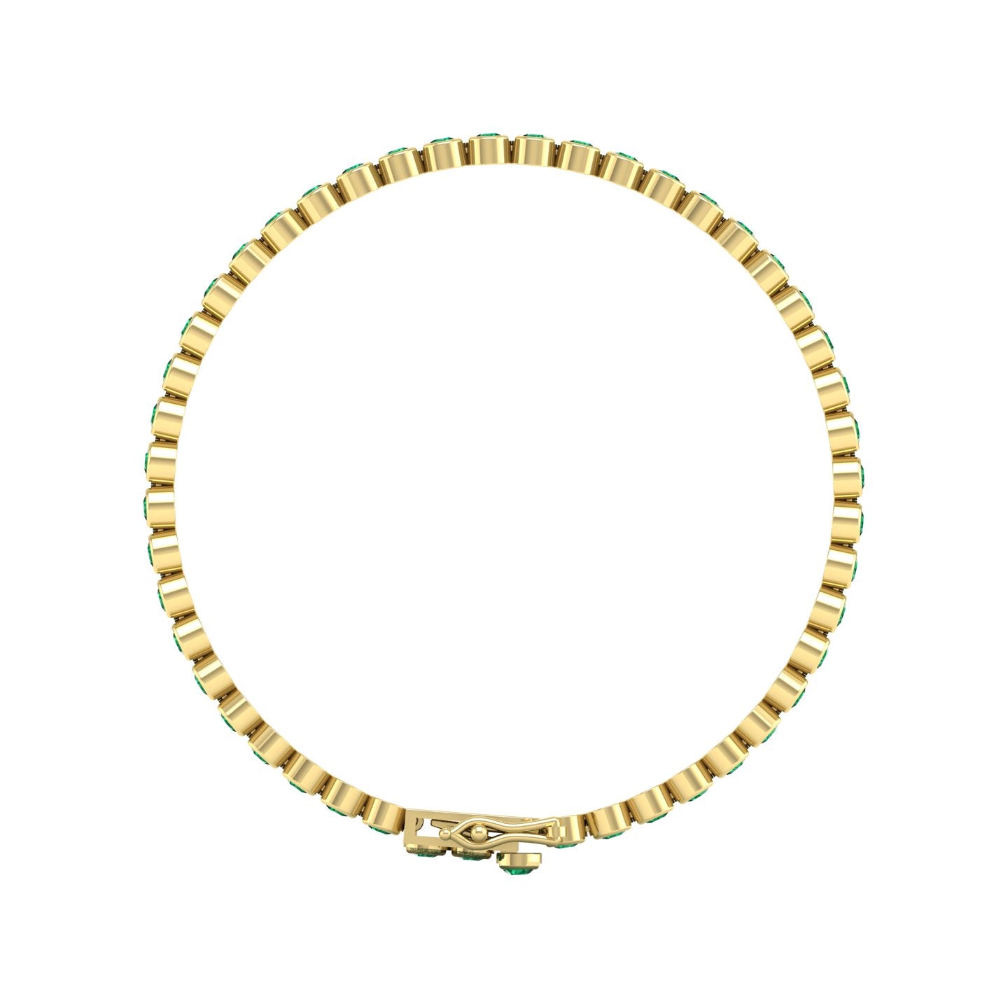 Emerald Bezel Tennis Bracelet