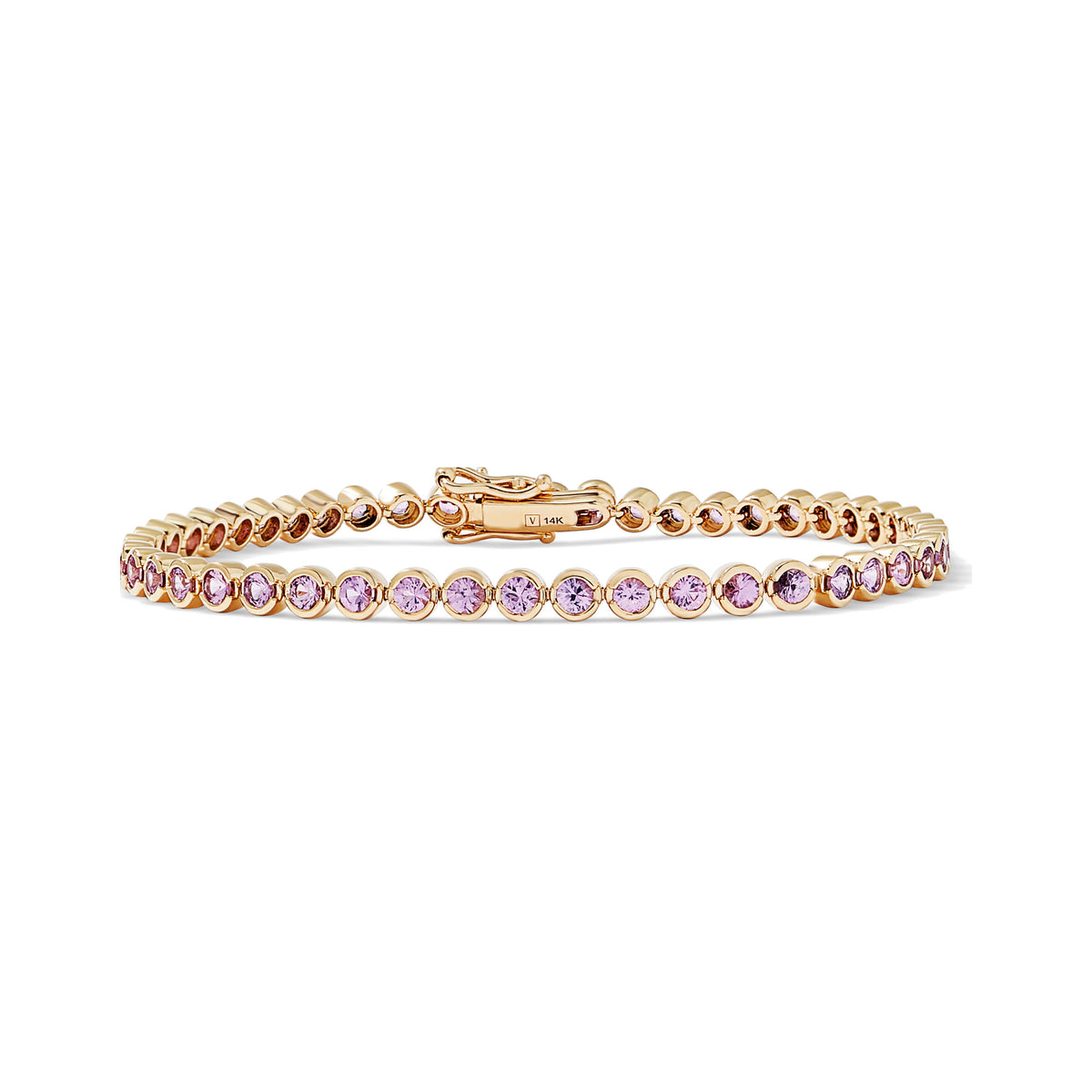 Pink Sapphire Bezel Tennis Bracelet