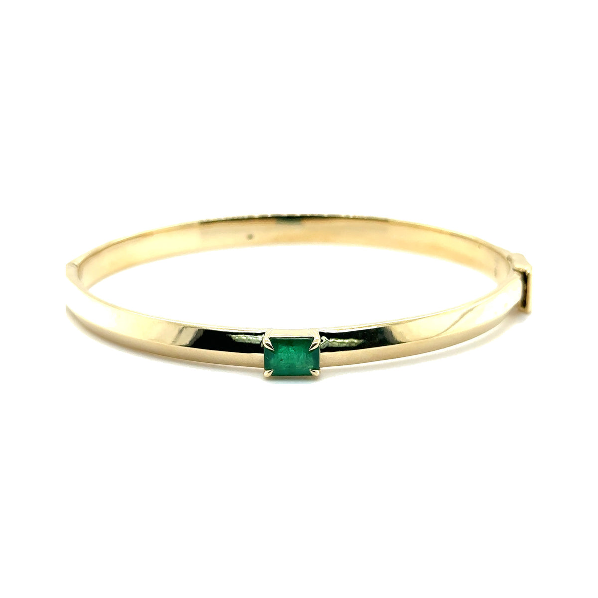 Emerald Solitaire Knife Edge Bangle
