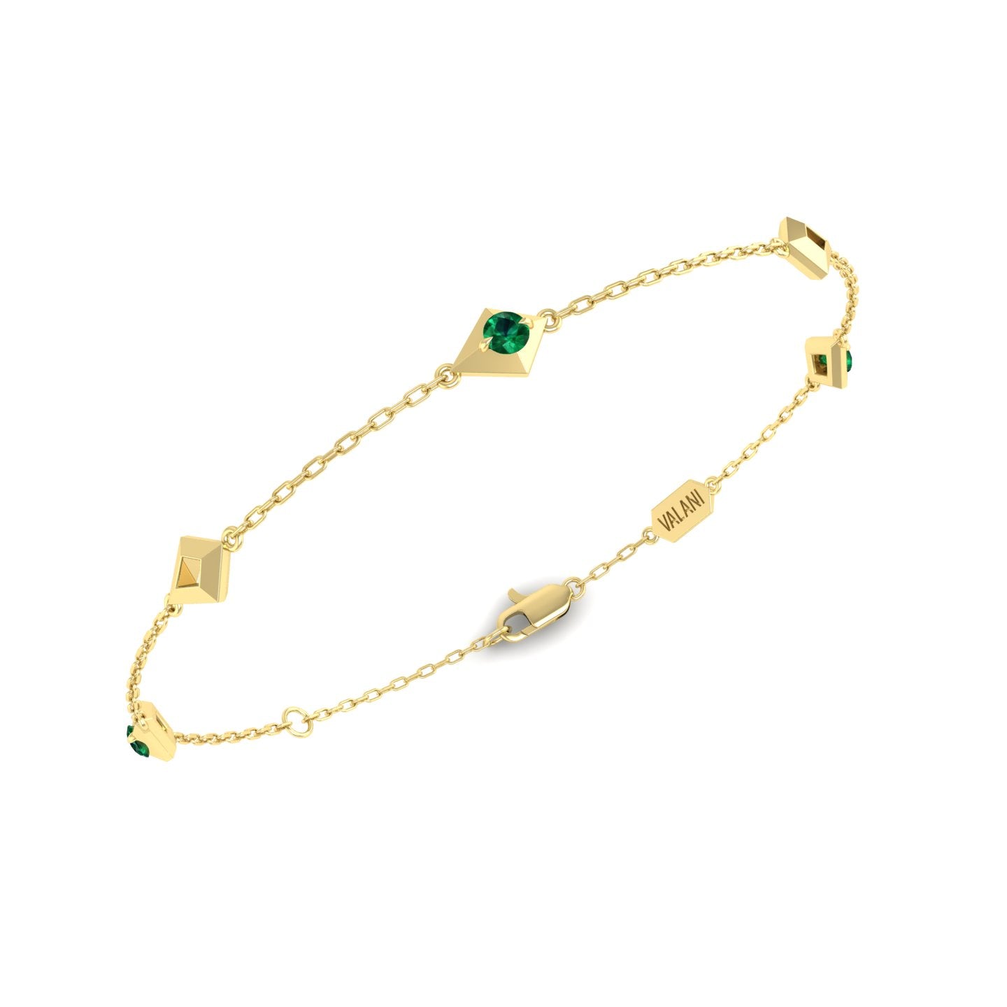 Emerald Station Chain Bracelet