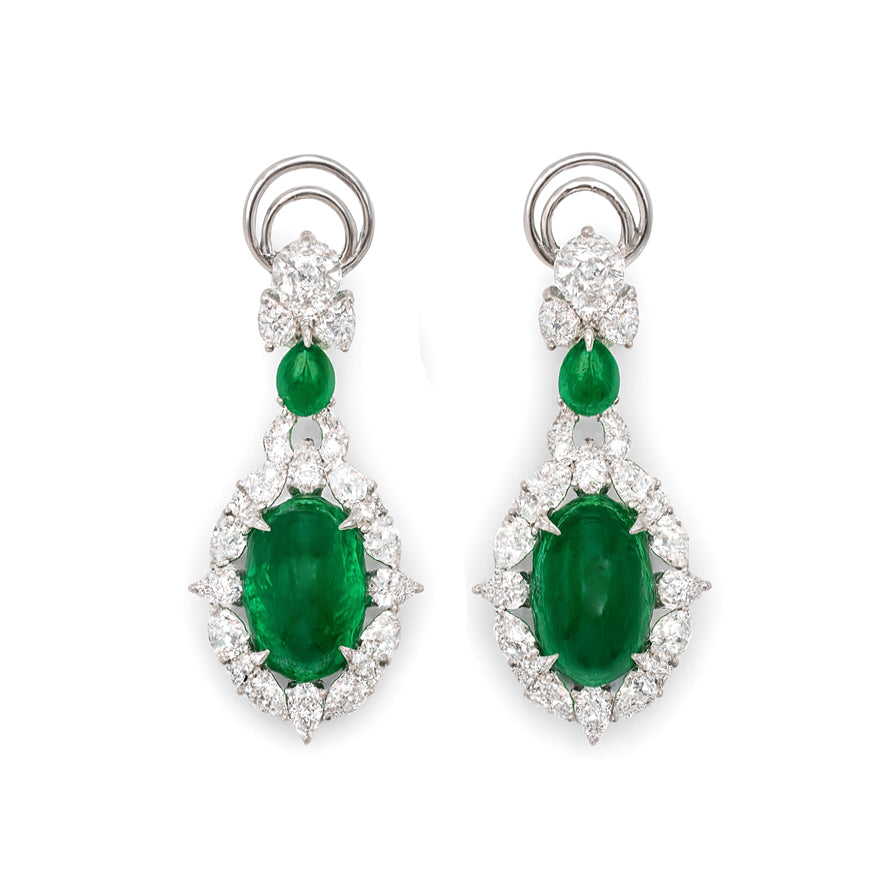 Emerald and Diamond Earrings