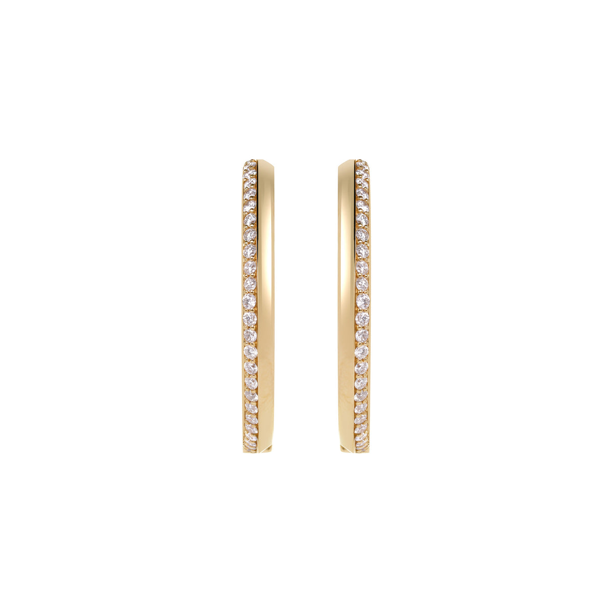 Diamond Knife Edge Hoop Earrings