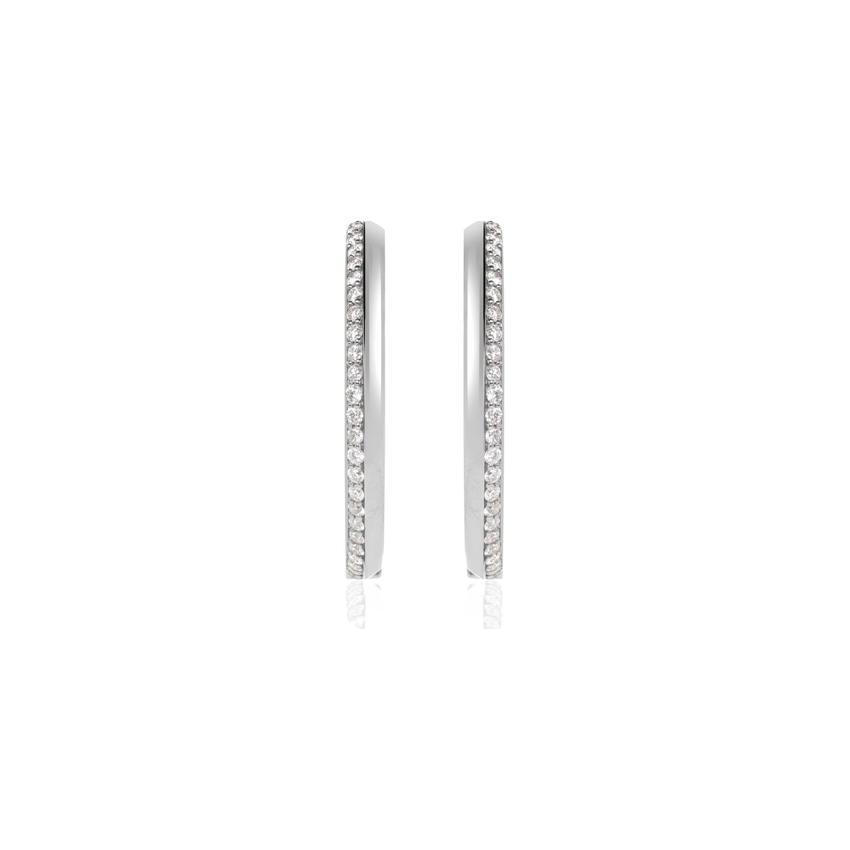 Diamond Knife Edge Hoop Earrings