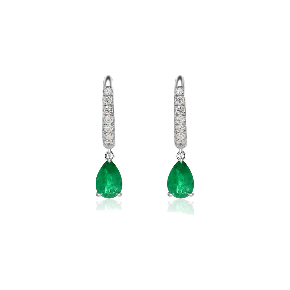 Emerald and Diamond Drop Earrings