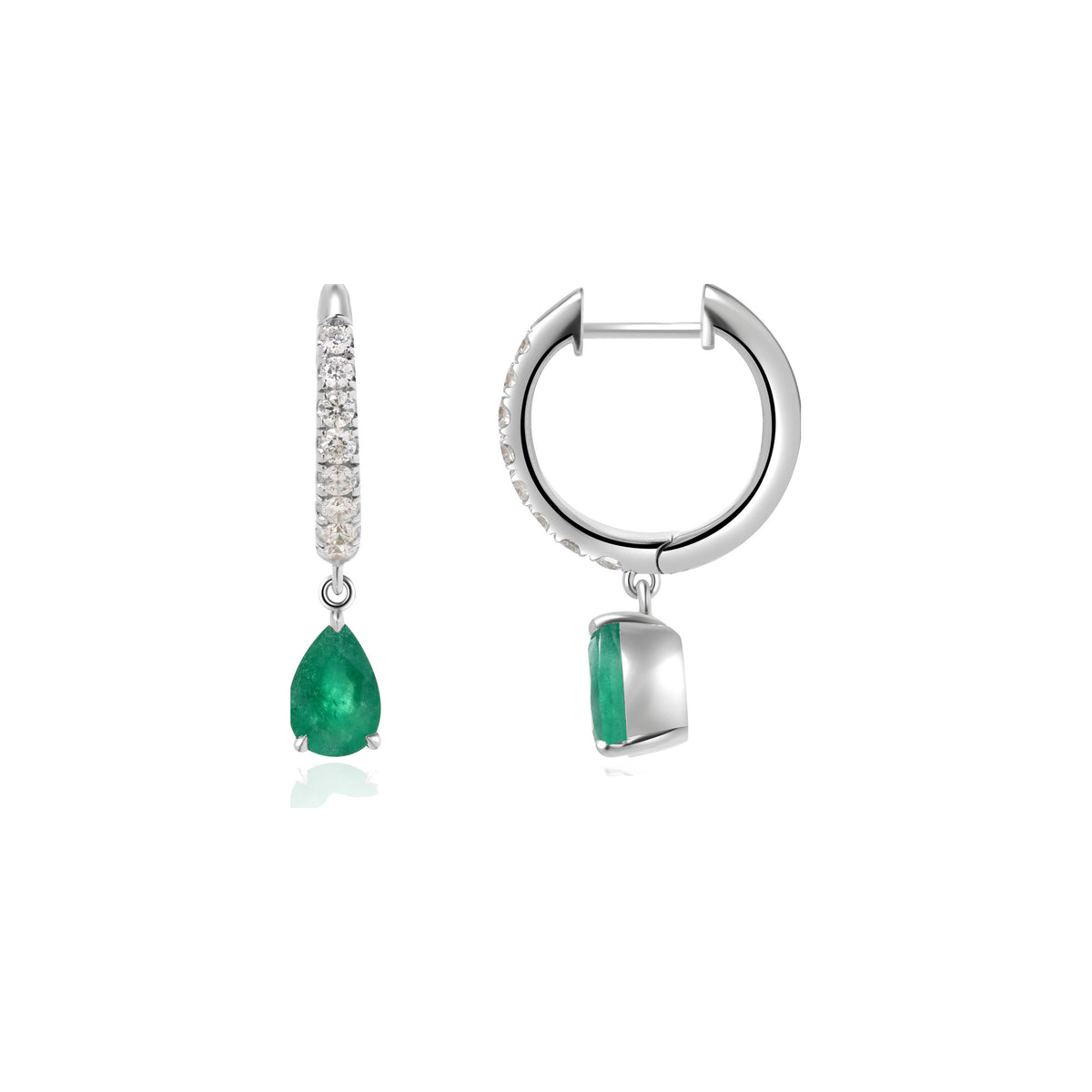 Emerald and Diamond Drop Earrings