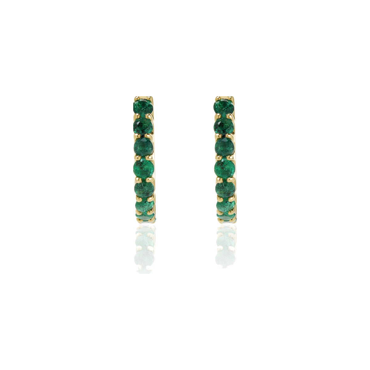 Emerald Huggie Earrings