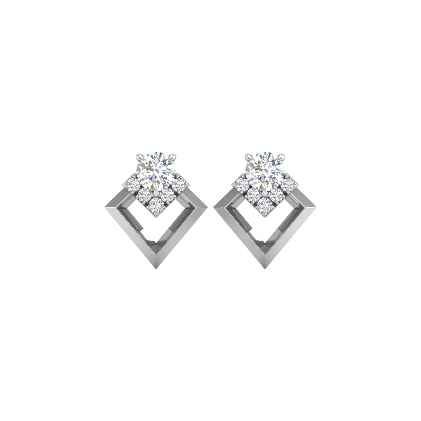 Diamond Geometric Stud Earrings