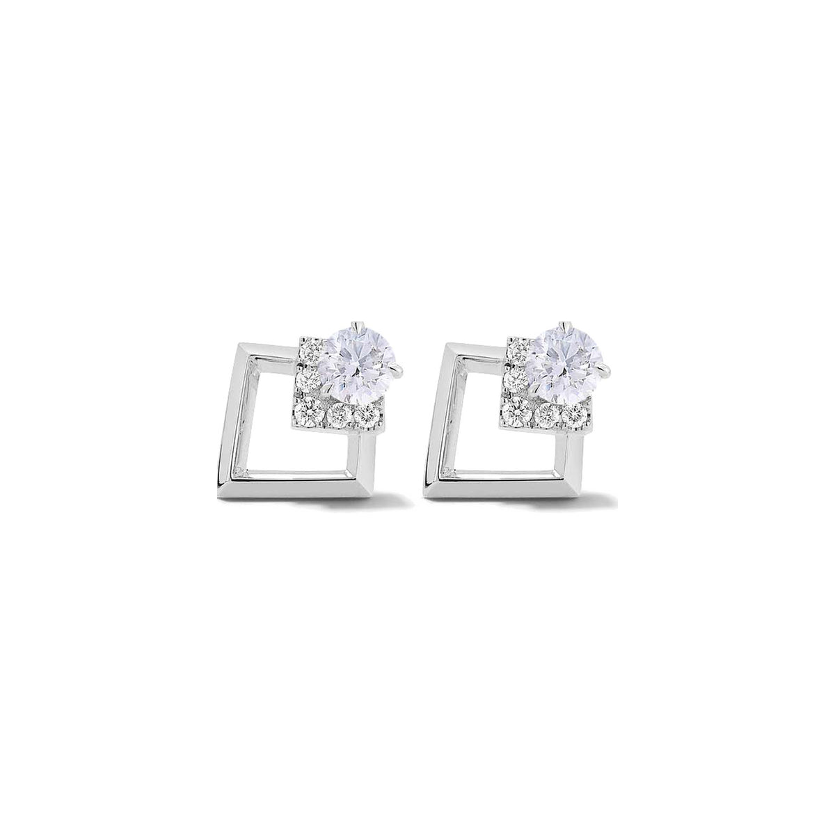 Diamond Geometric Stud Earrings