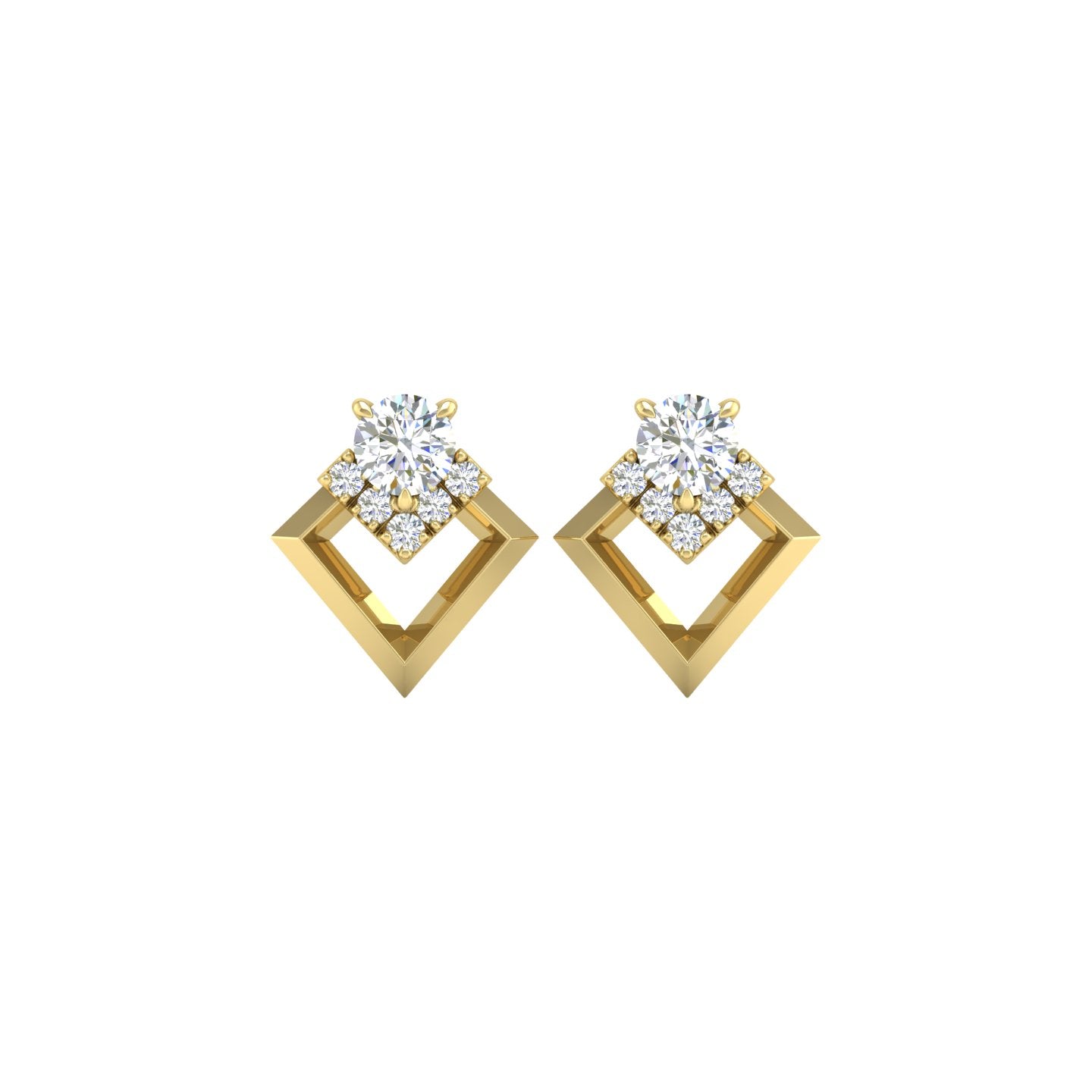 Diamond Geometric Stud Earrings