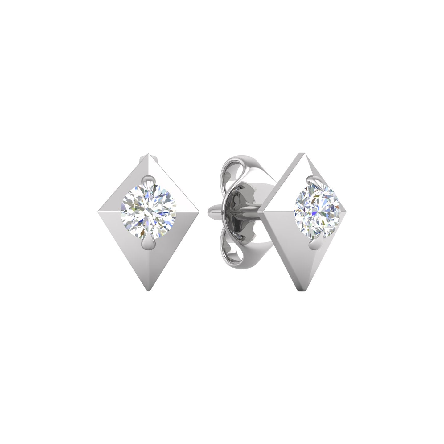 Diamond Geometric Stud Earrings