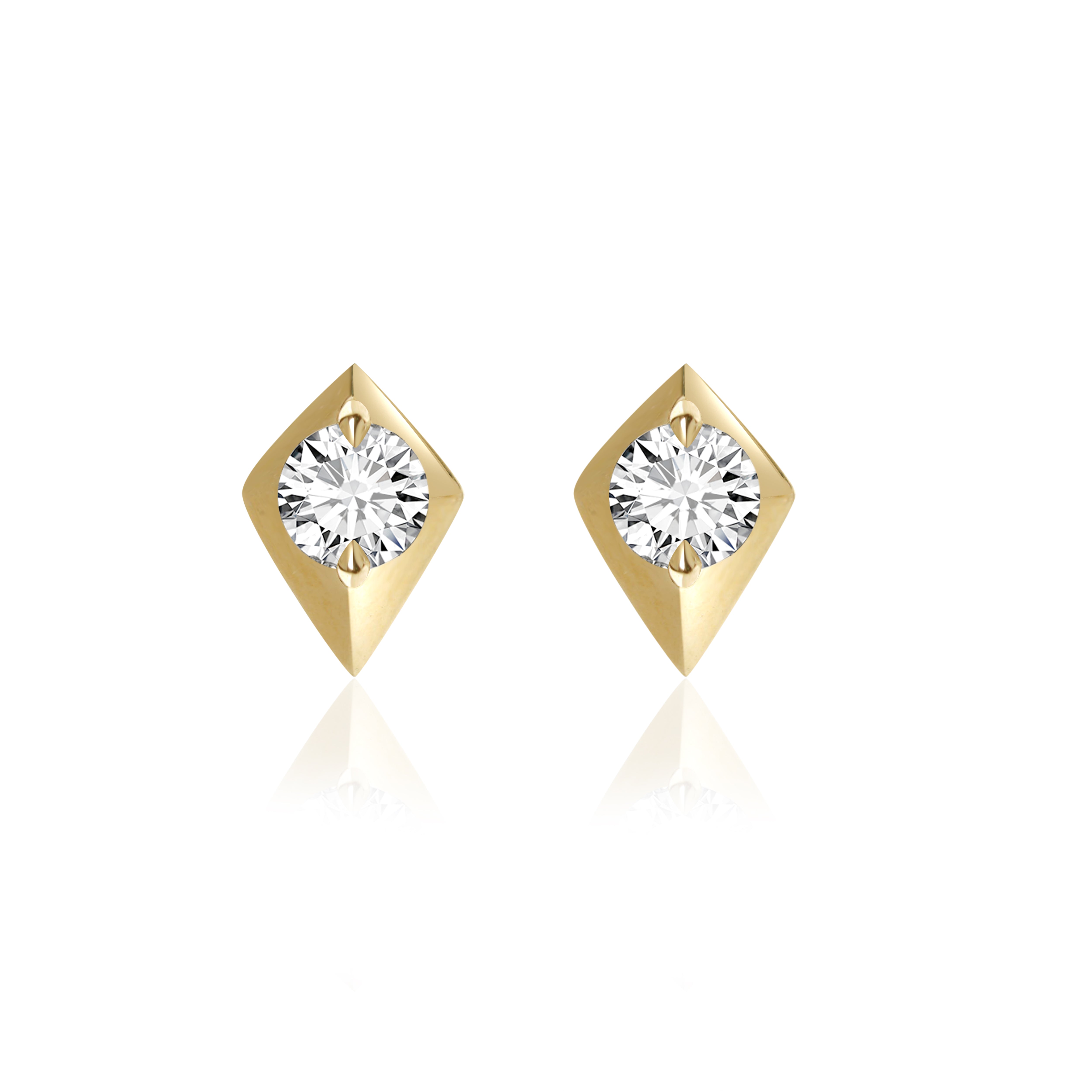 Diamond Geometric Stud Earrings