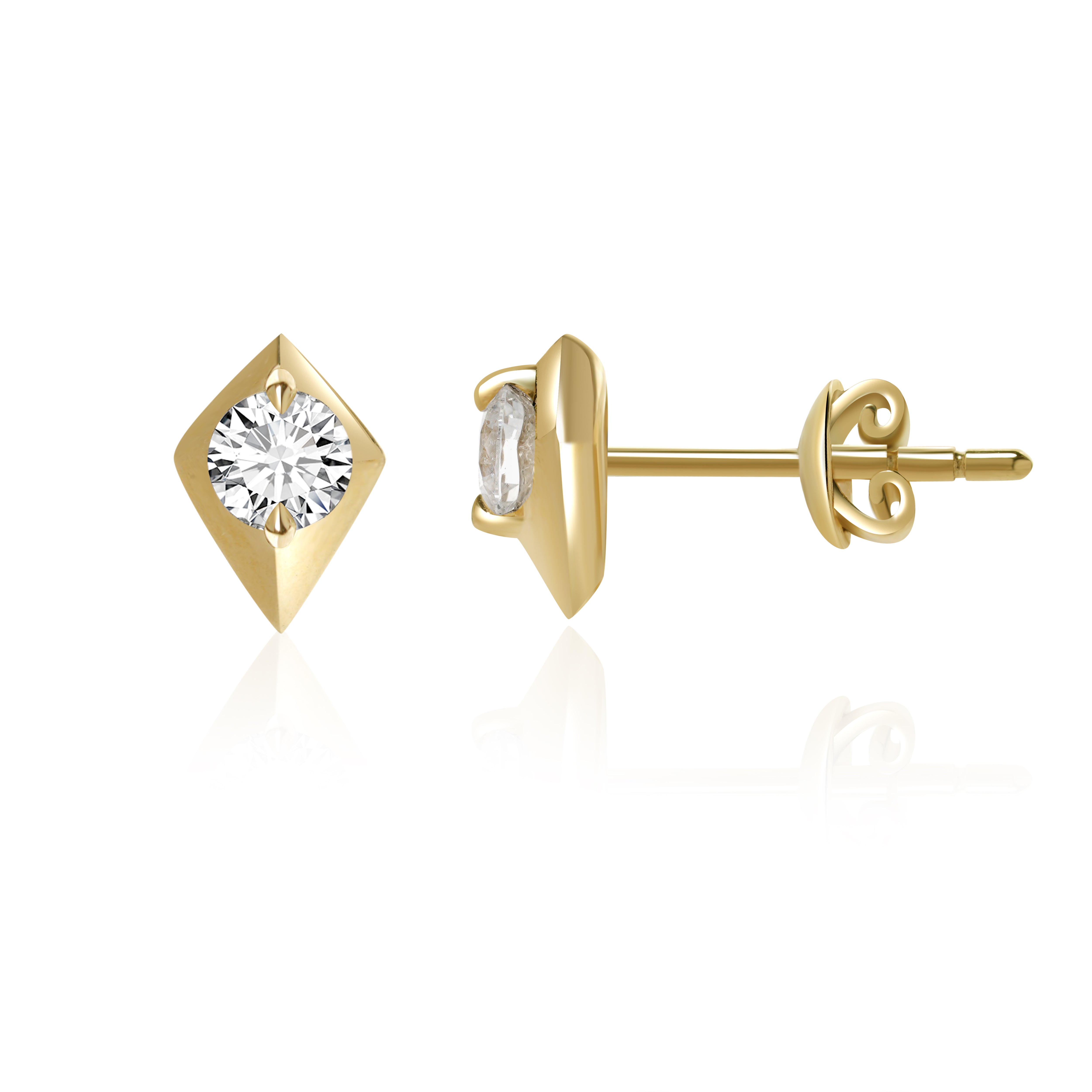 Diamond Geometric Stud Earrings
