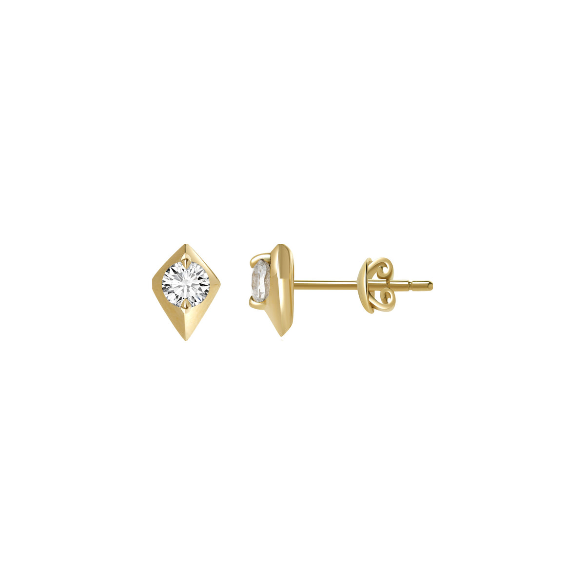 Diamond Geometric Stud Earrings