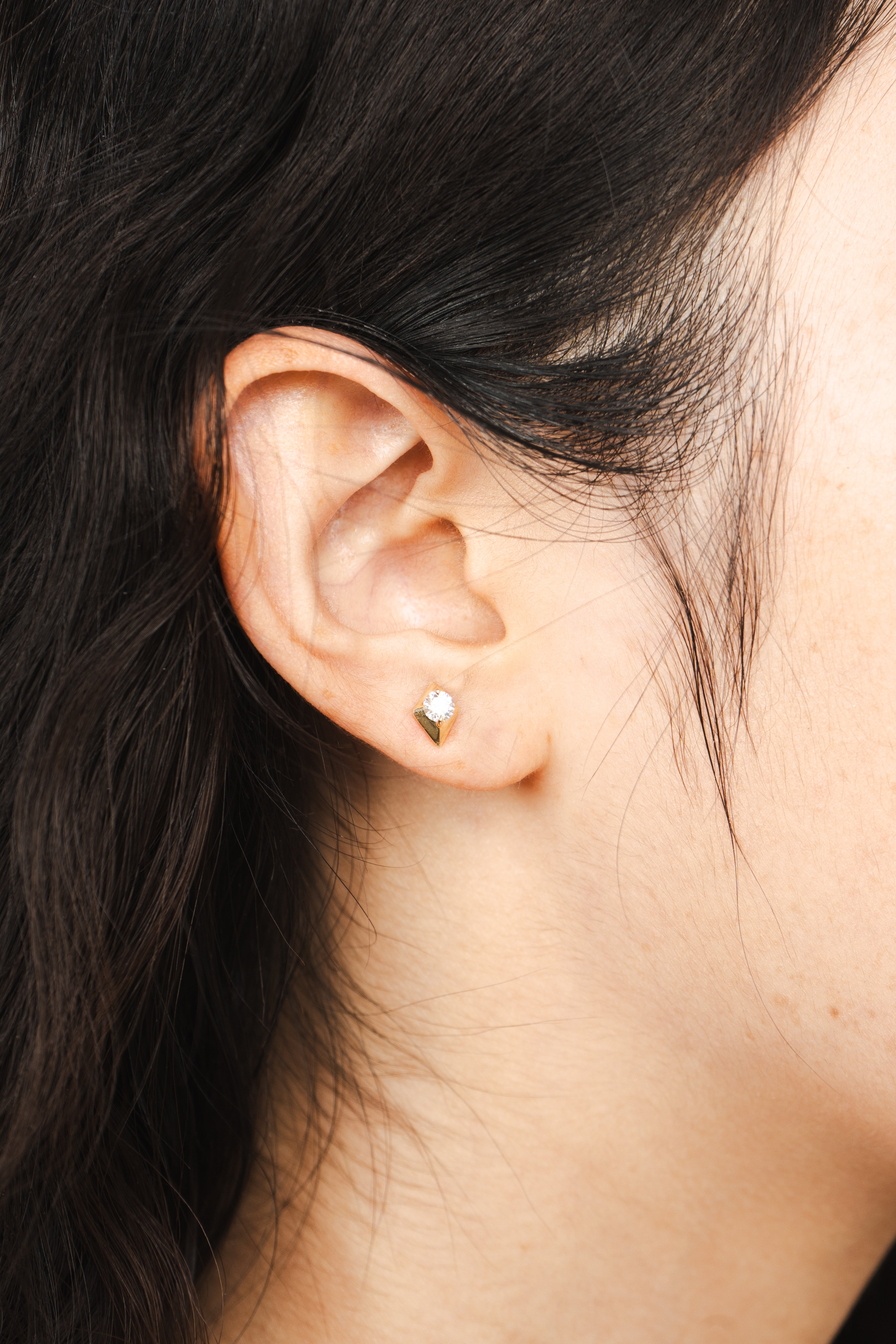 Diamond Geometric Stud Earrings