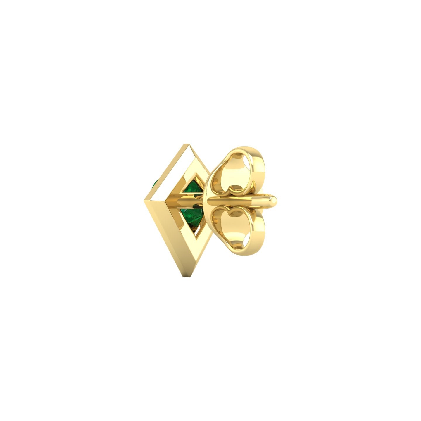 Emerald Geometric Stud Earrings