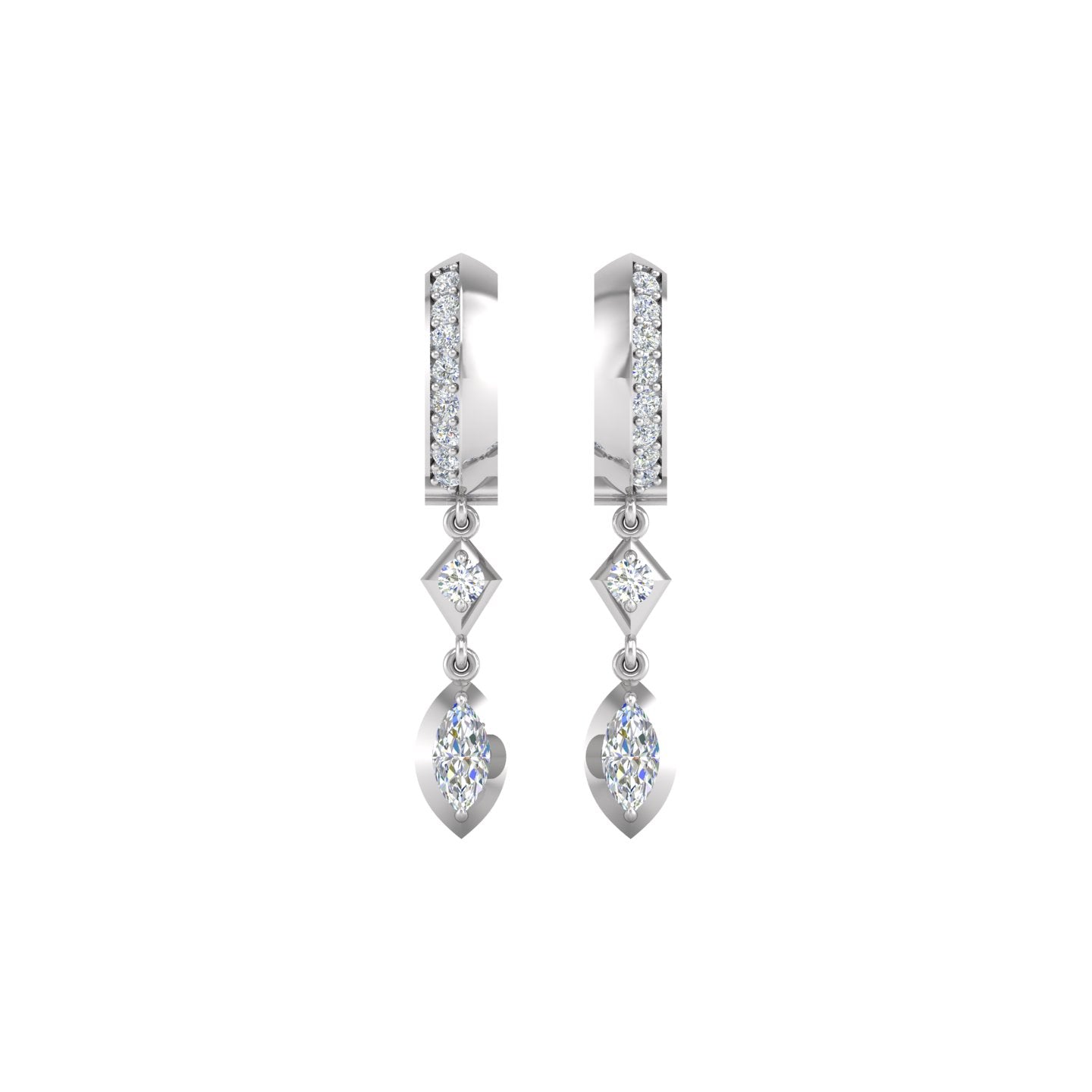 Brilliante 3.13 DEW Scattered Simulated Diamond Open Drop Earrings