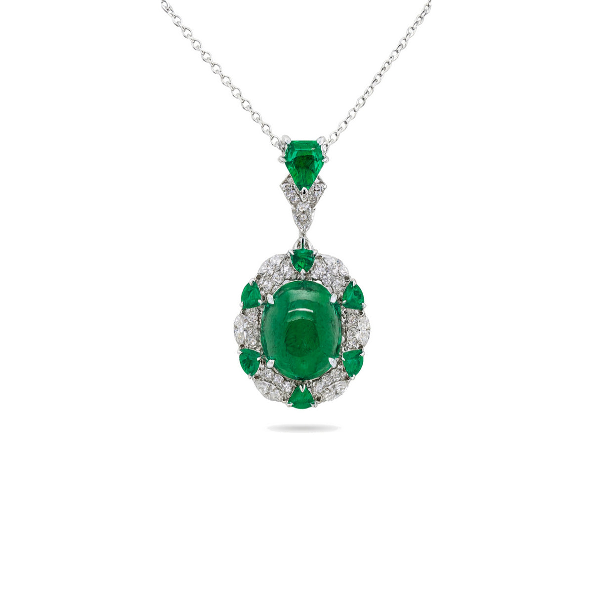 Emerald and Diamond Pendant