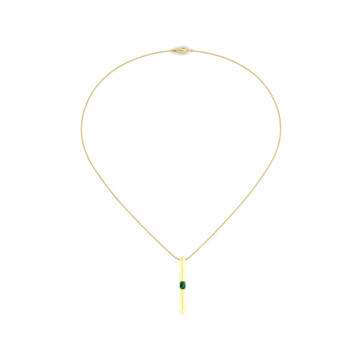 Emerald Vertical Bar Pendant