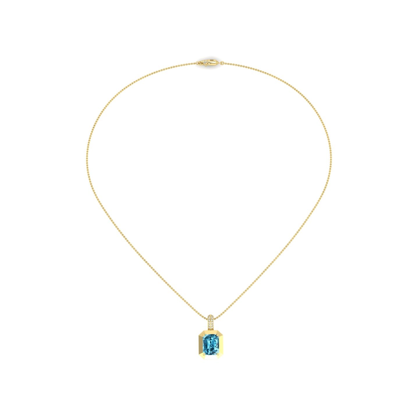 Blue Topaz Bezel Pendant