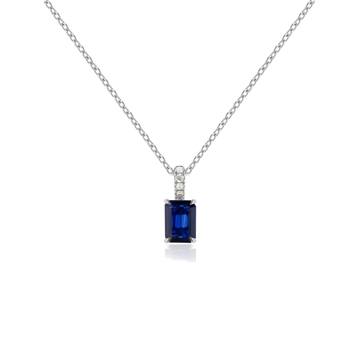 Blue Sapphire and Diamond Pendant