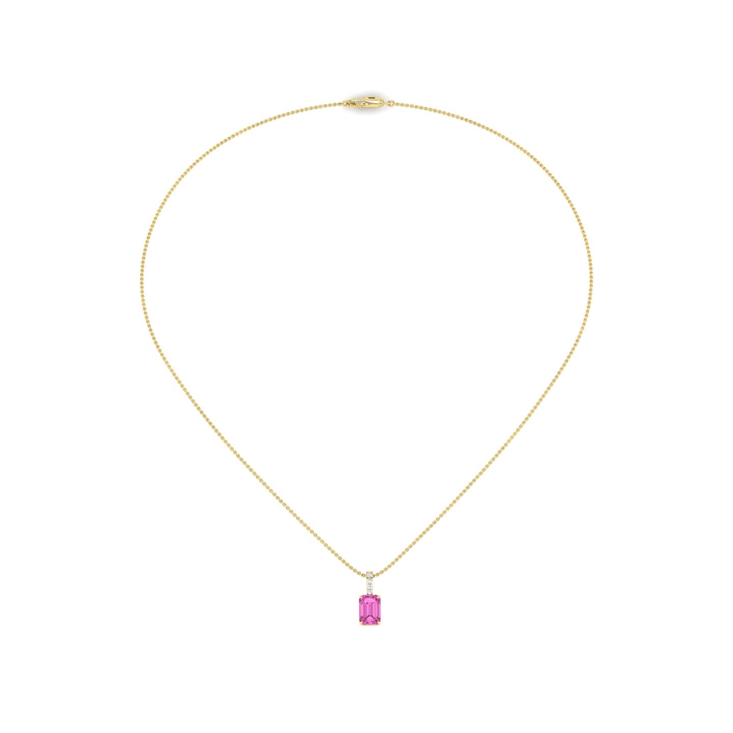 Pink Sapphire and Diamond Pendant