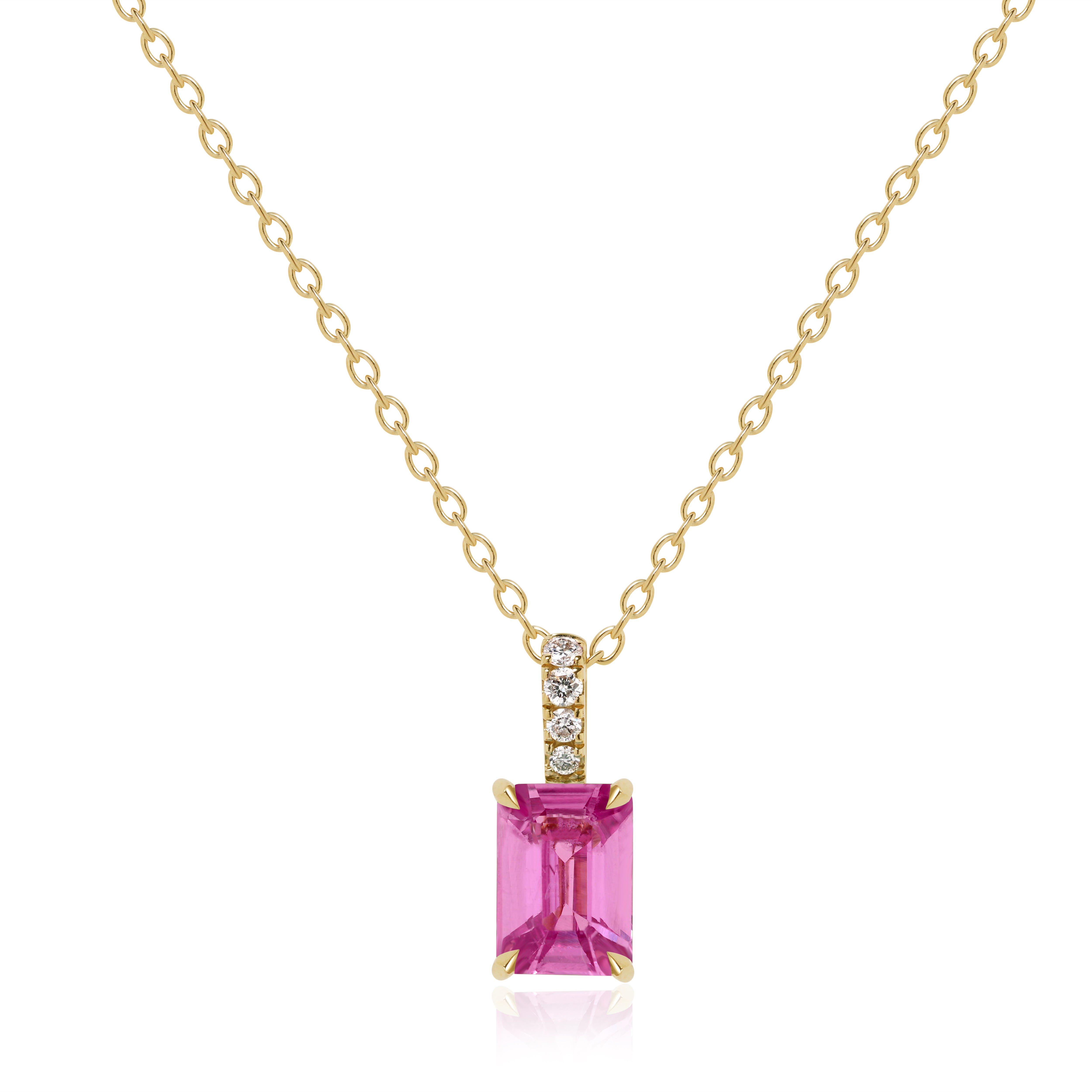 Pink Sapphire and Diamond Pendant