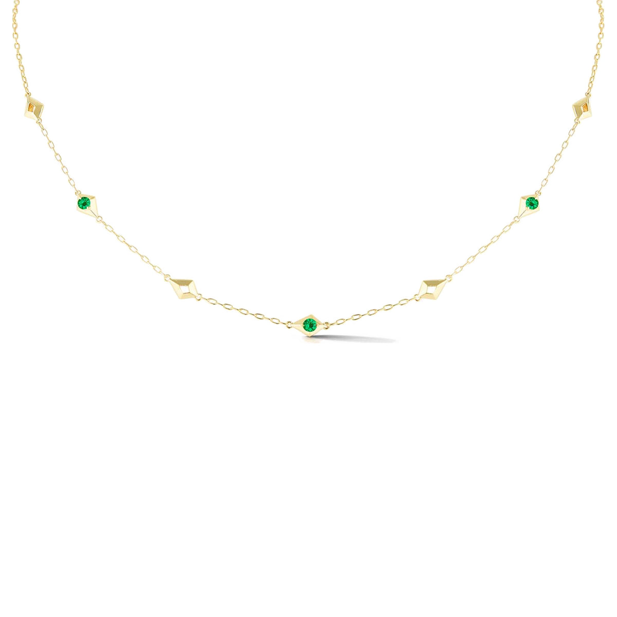 Emerald Station Chain Necklace