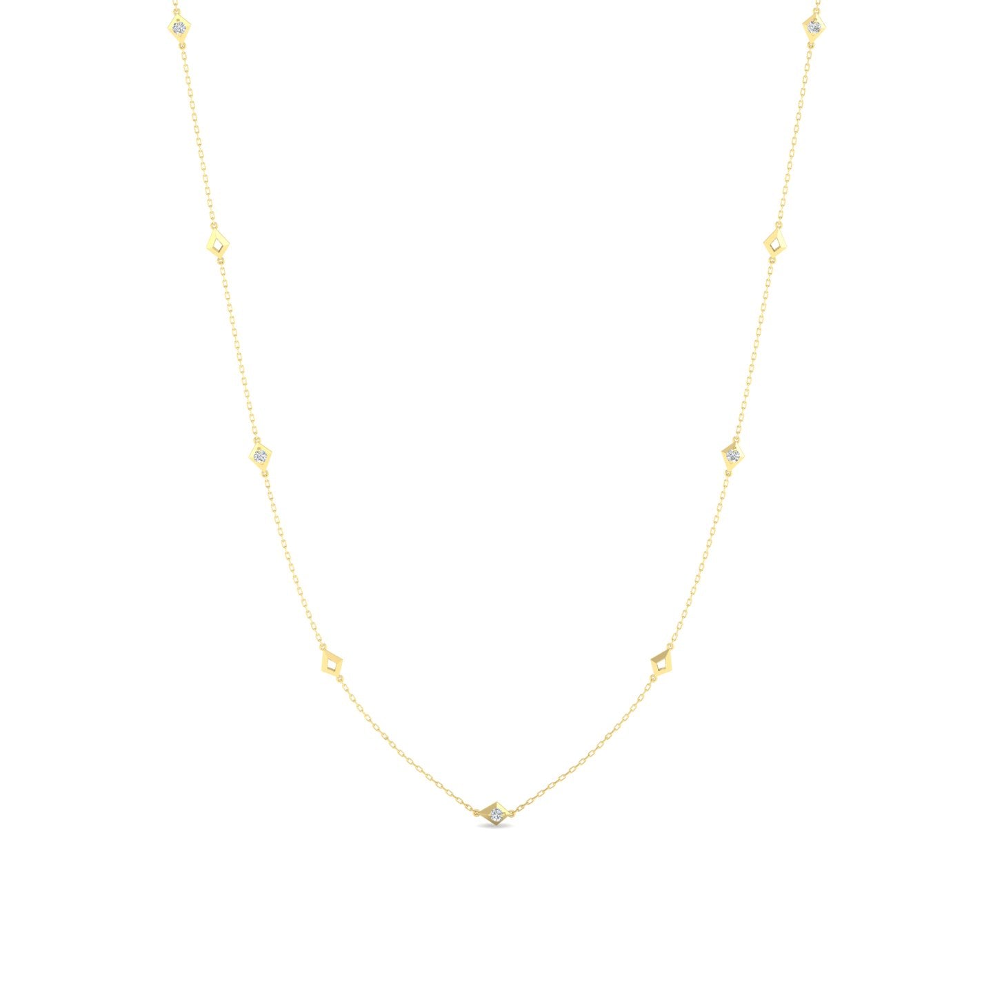 Diamond Station Chain Necklace