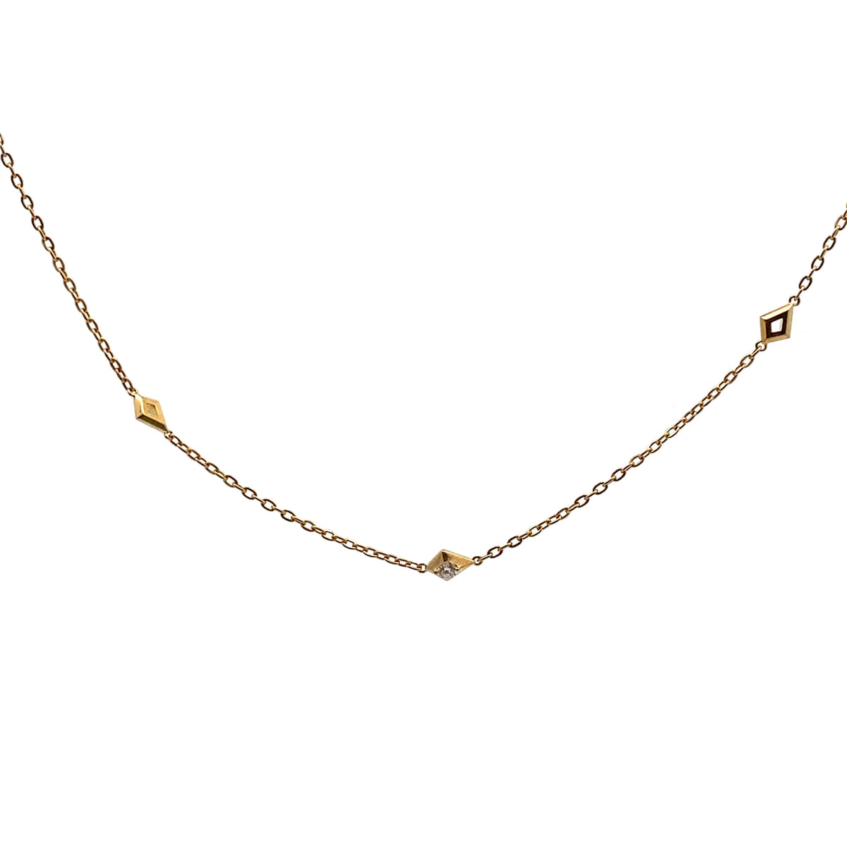 Diamond Station Chain Necklace