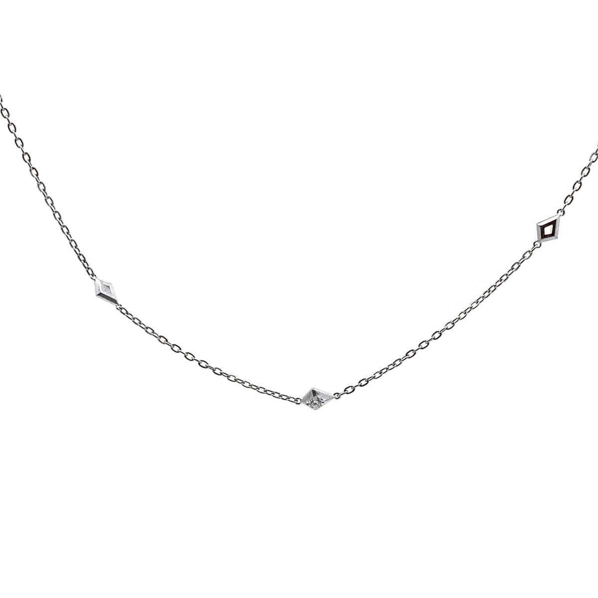 Diamond Station Chain Necklace