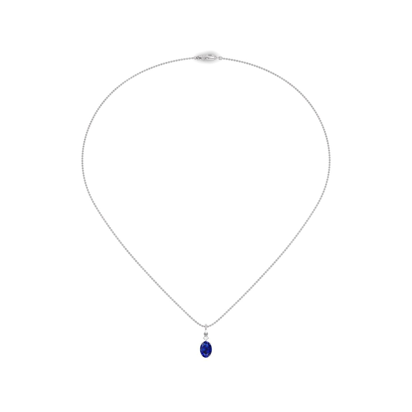 Blue Sapphire and Diamond Pendant