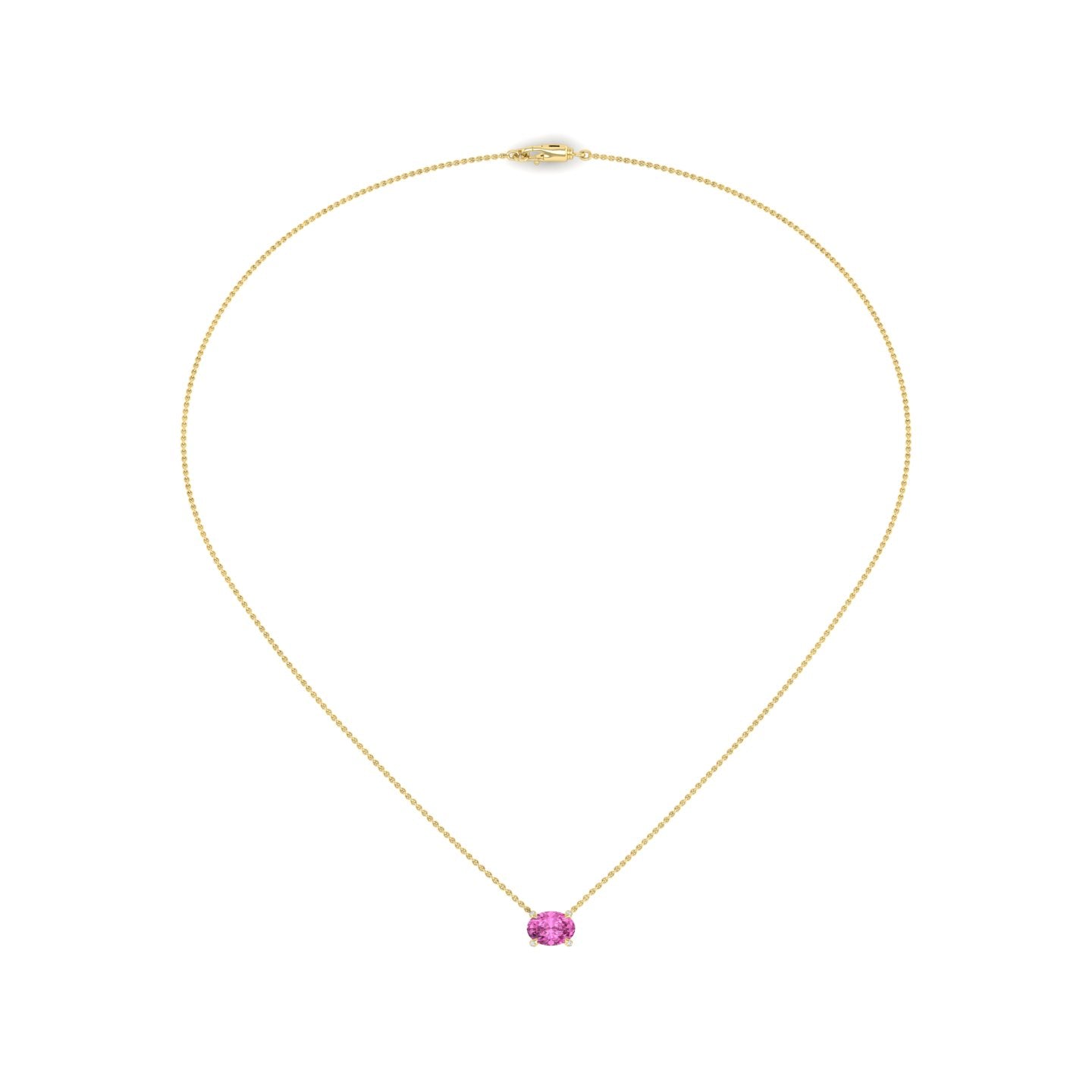 Pink Sapphire and Diamond Pendant