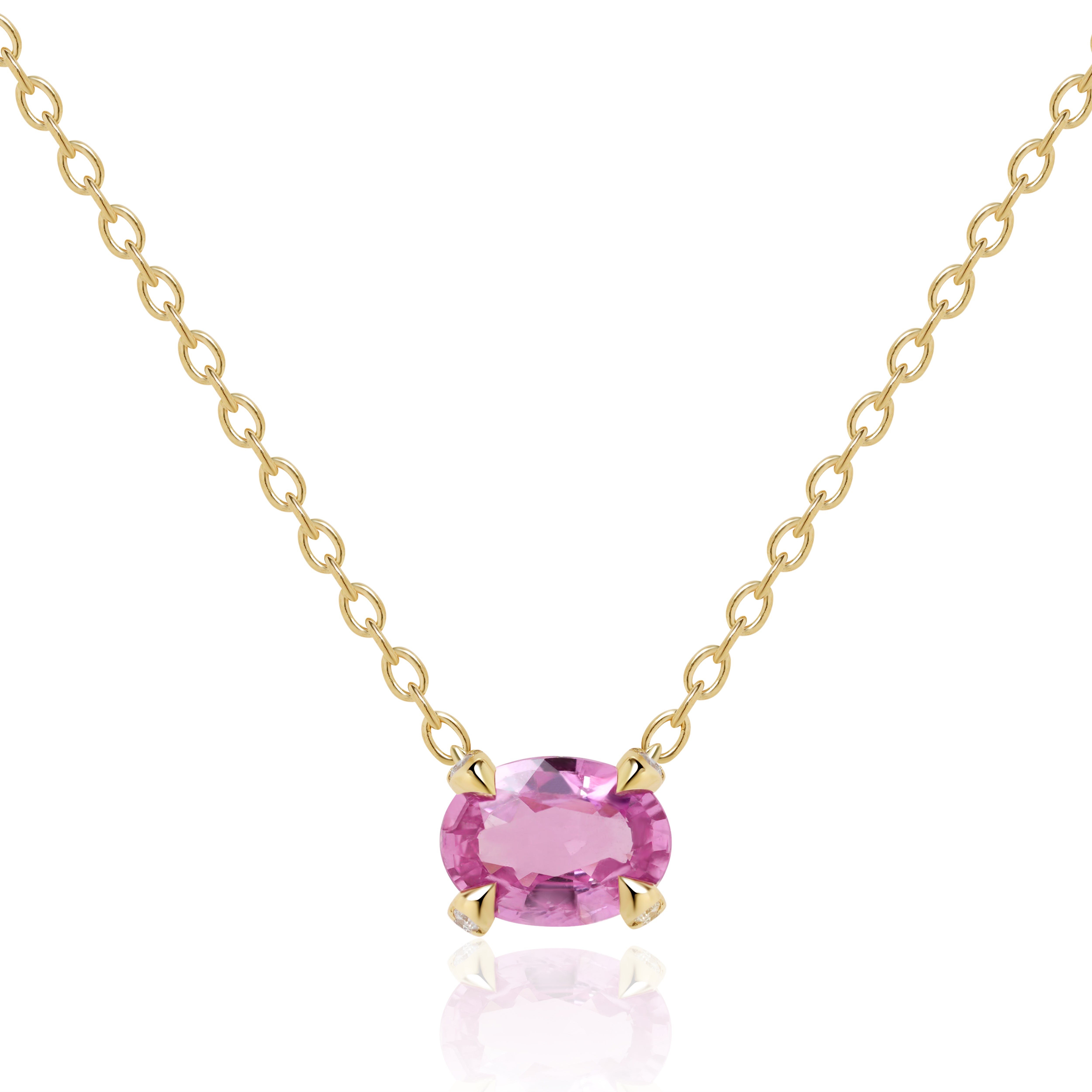 Pink Sapphire and Diamond Pendant