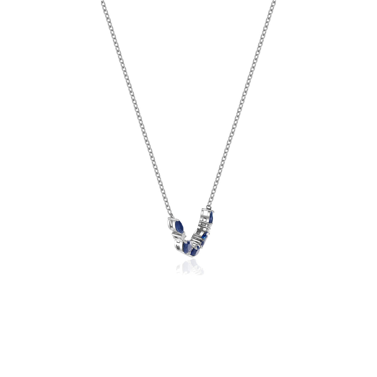 Blue Sapphire and Diamond Necklace