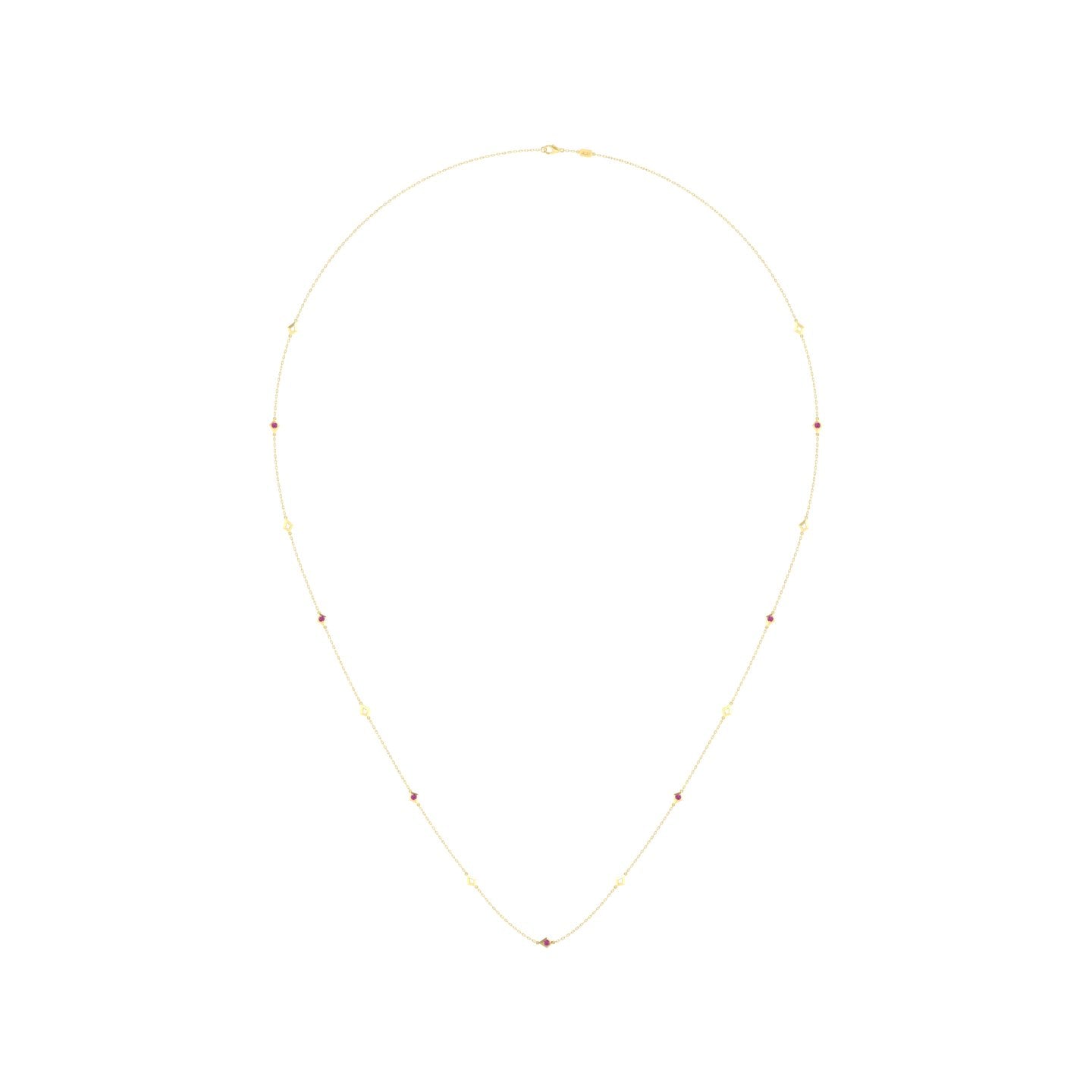 Pink Sapphire Station Chain Necklace