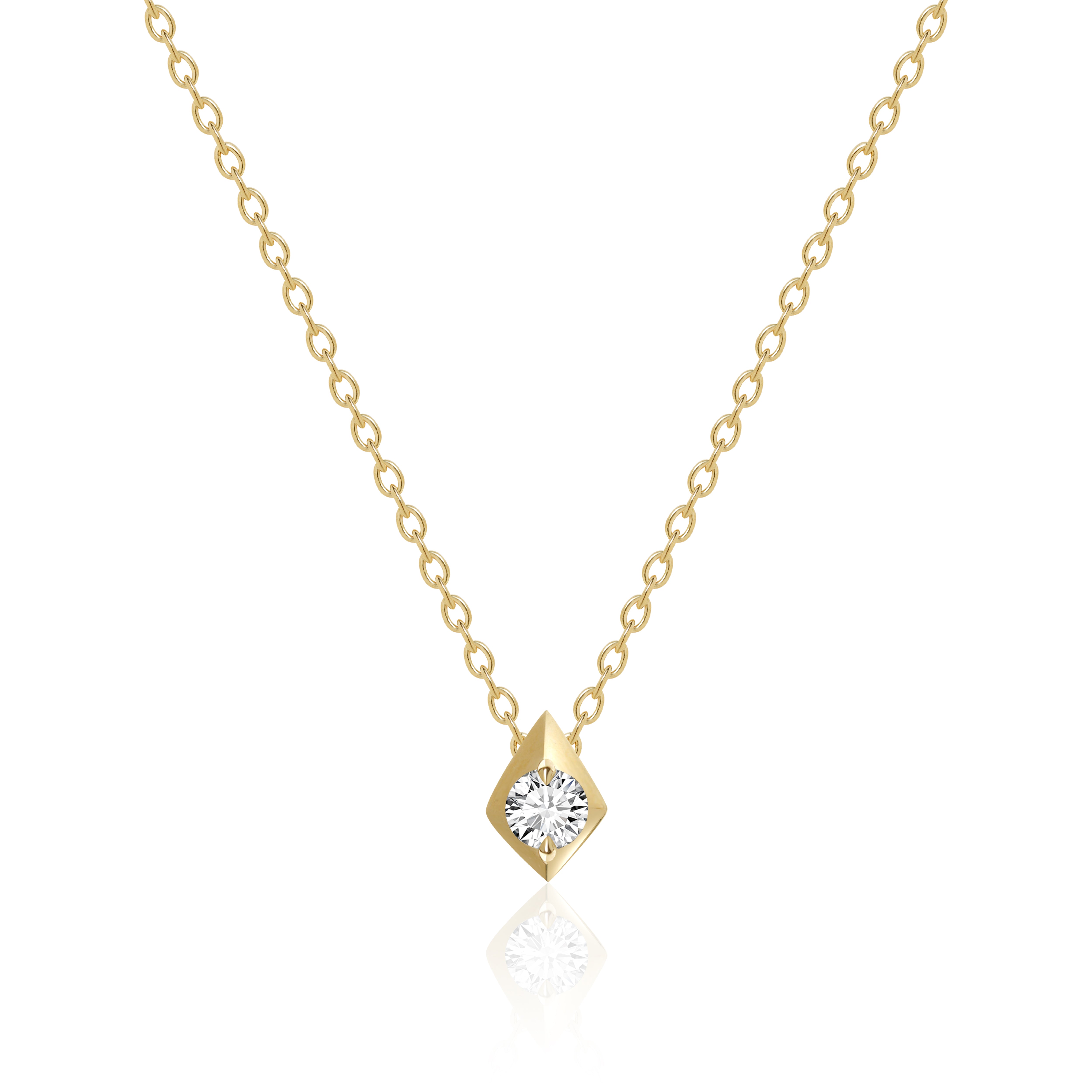 Diamond Geometric Pendant Necklace