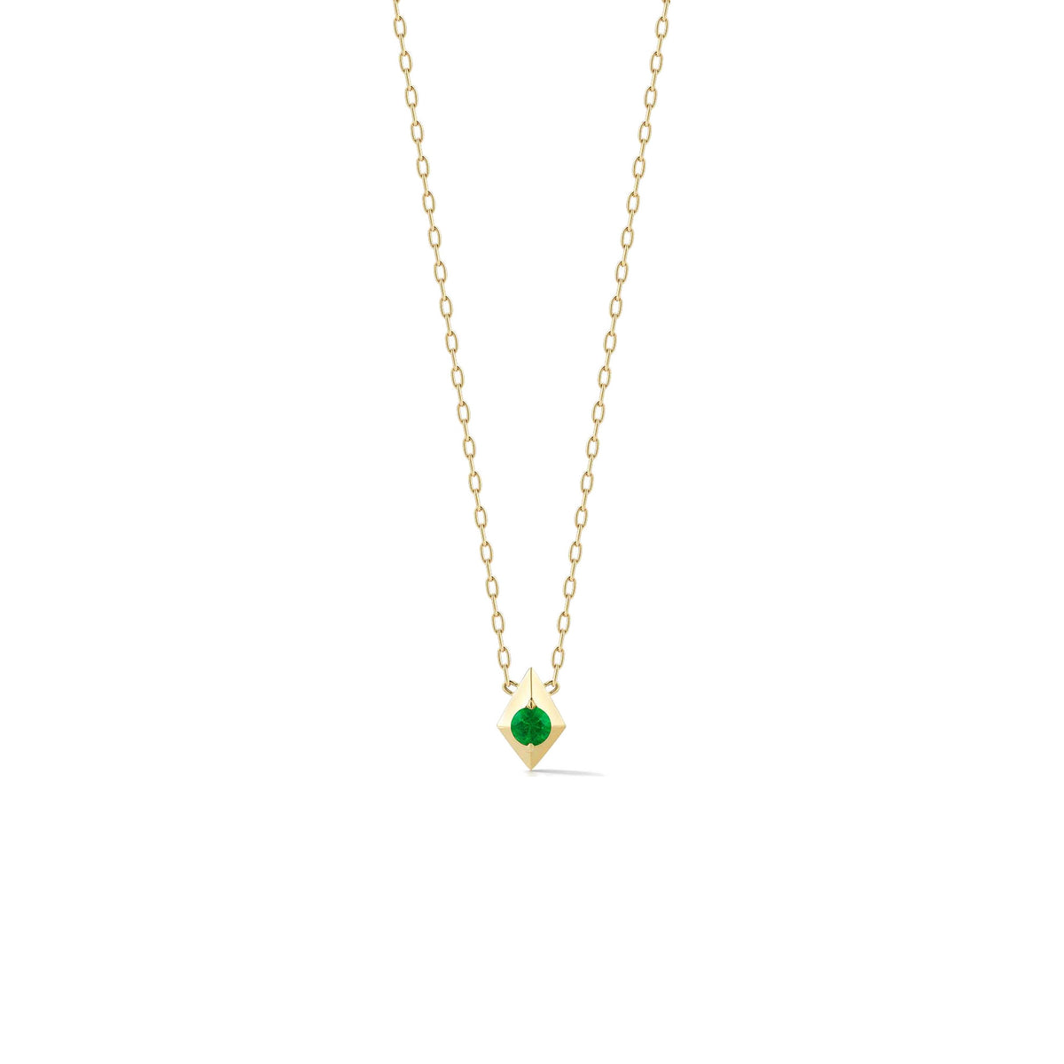 Emerald Geometric Pendant Necklace