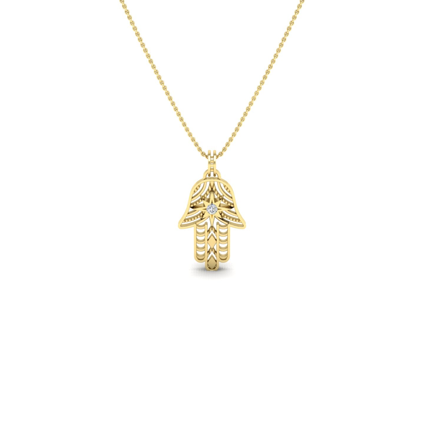 Diamond Hamza Necklace