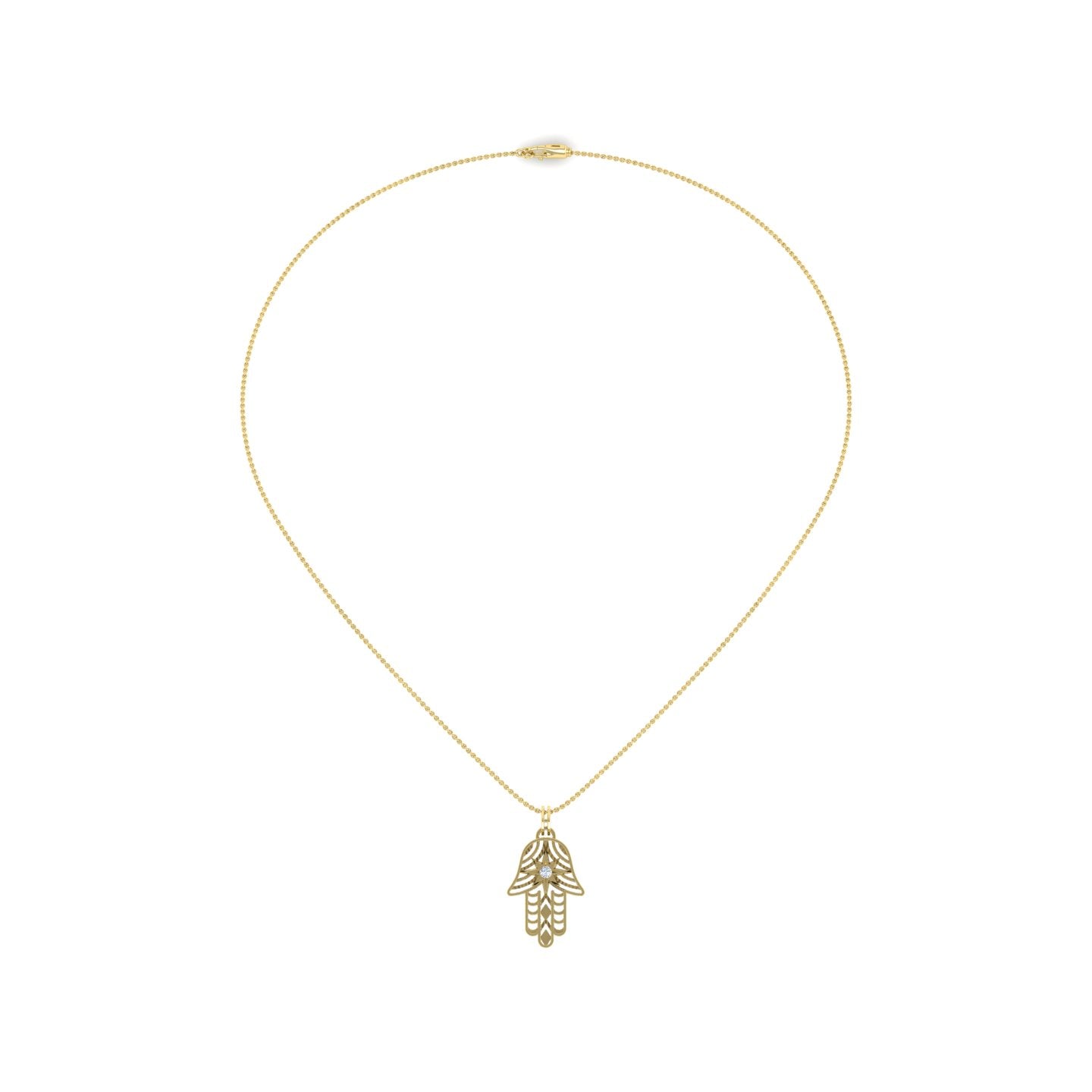Diamond Hamza Necklace