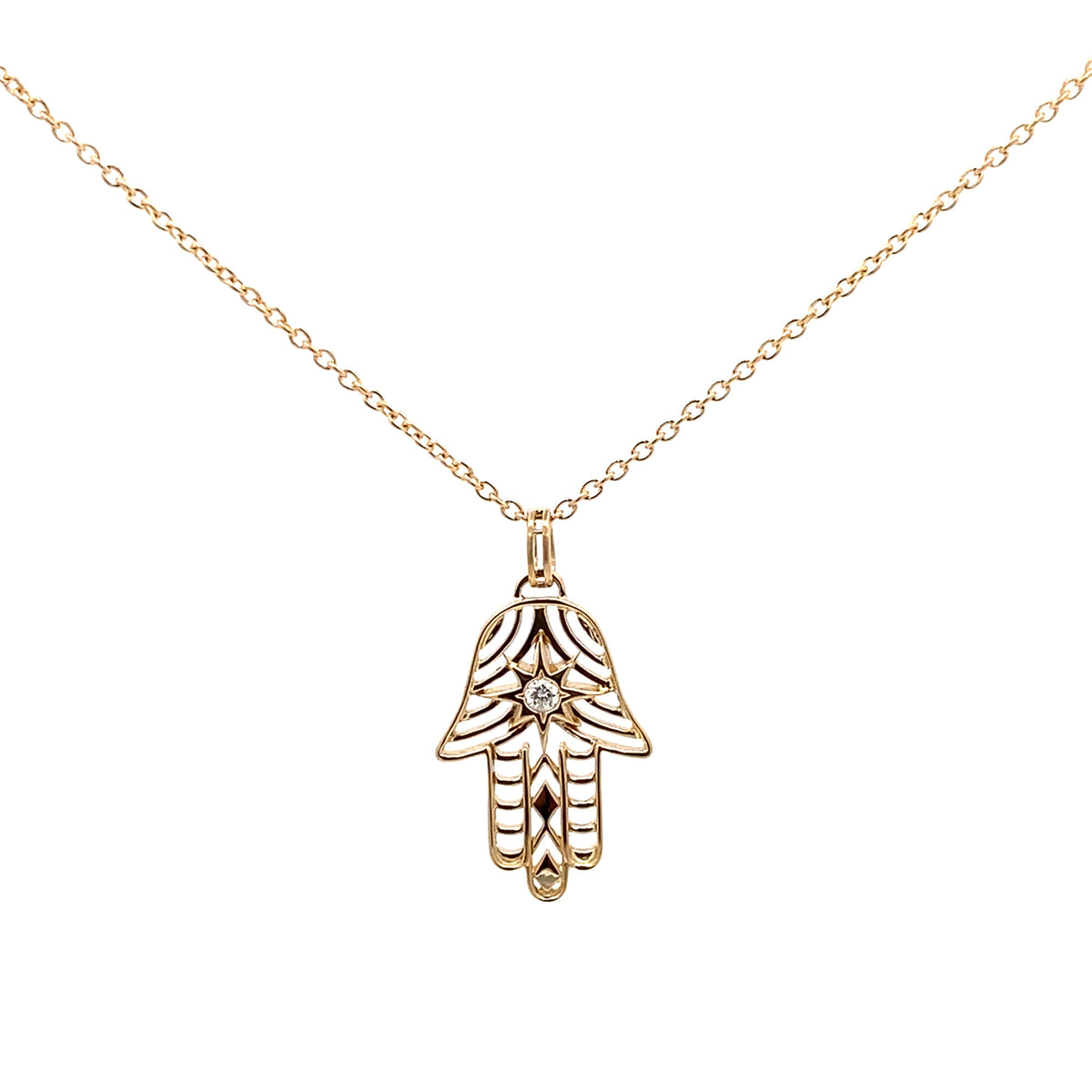 Diamond Hamza Necklace