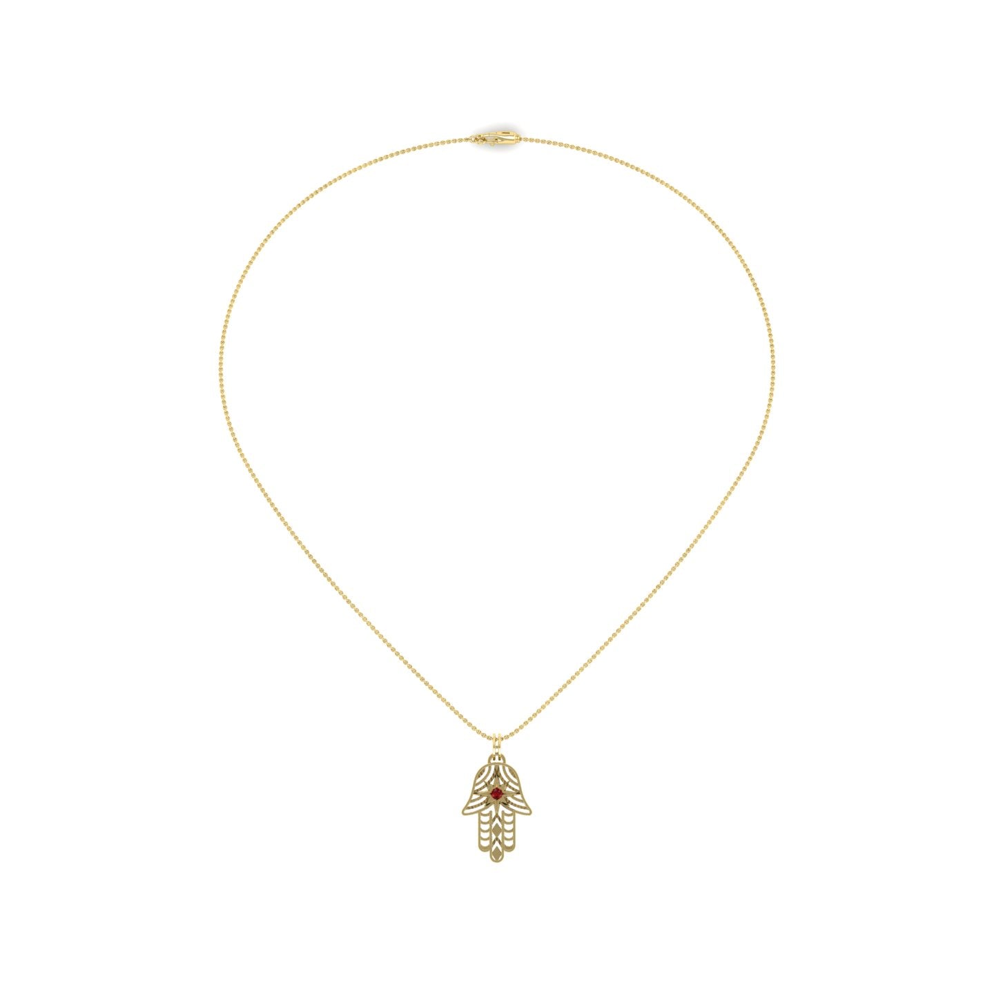 Ruby Hamza Necklace