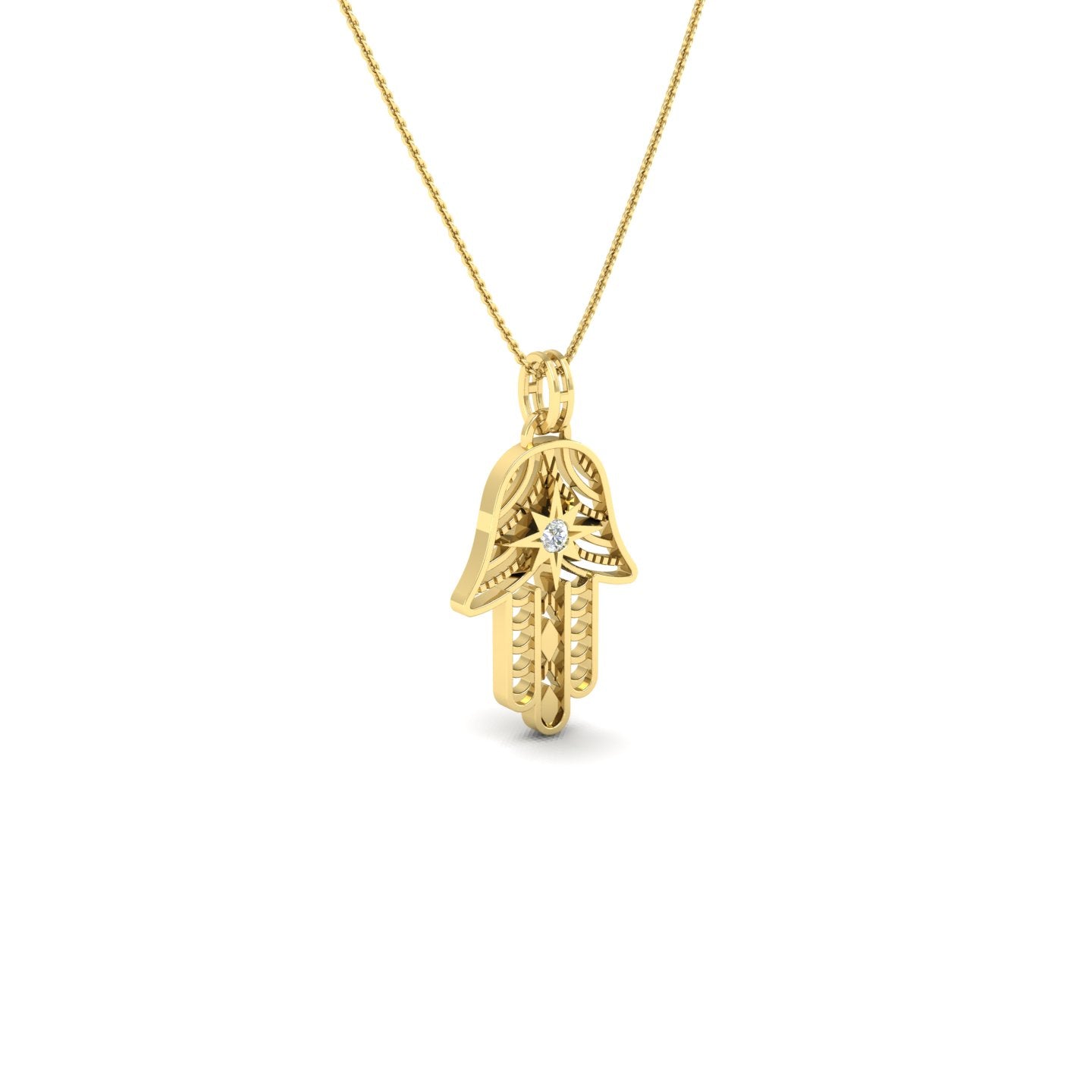 Diamond Hamza Necklace