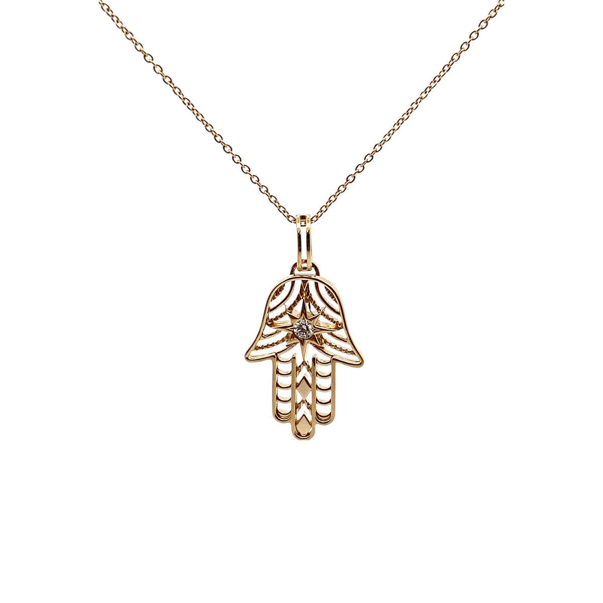 Diamond Hamza Necklace