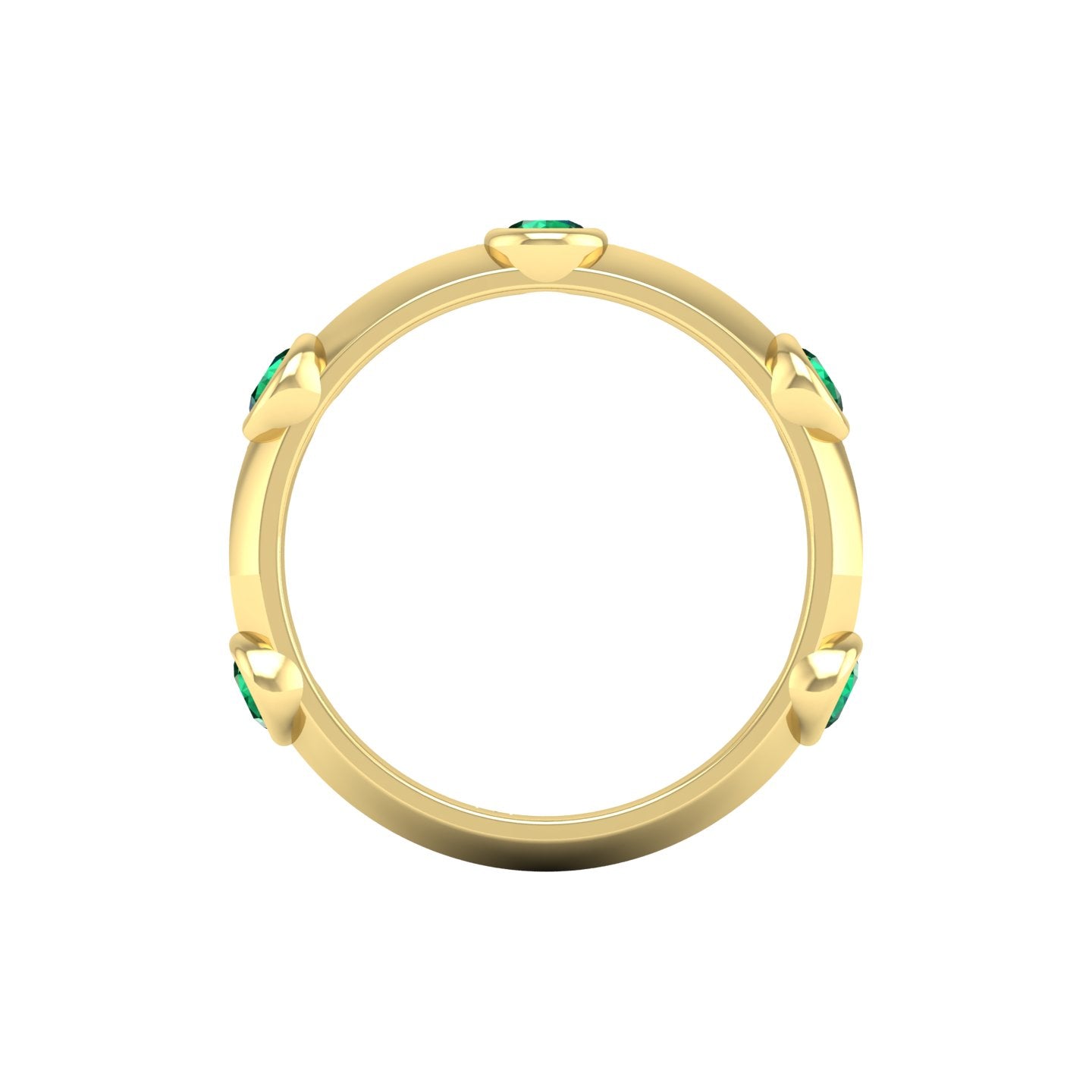 Emerald and Diamond Bezel Band