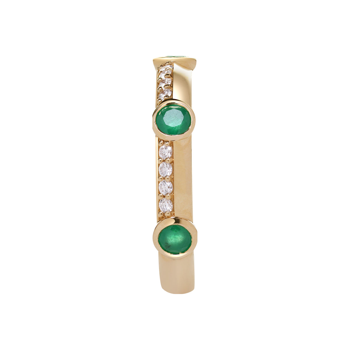 Emerald and Diamond Bezel Band