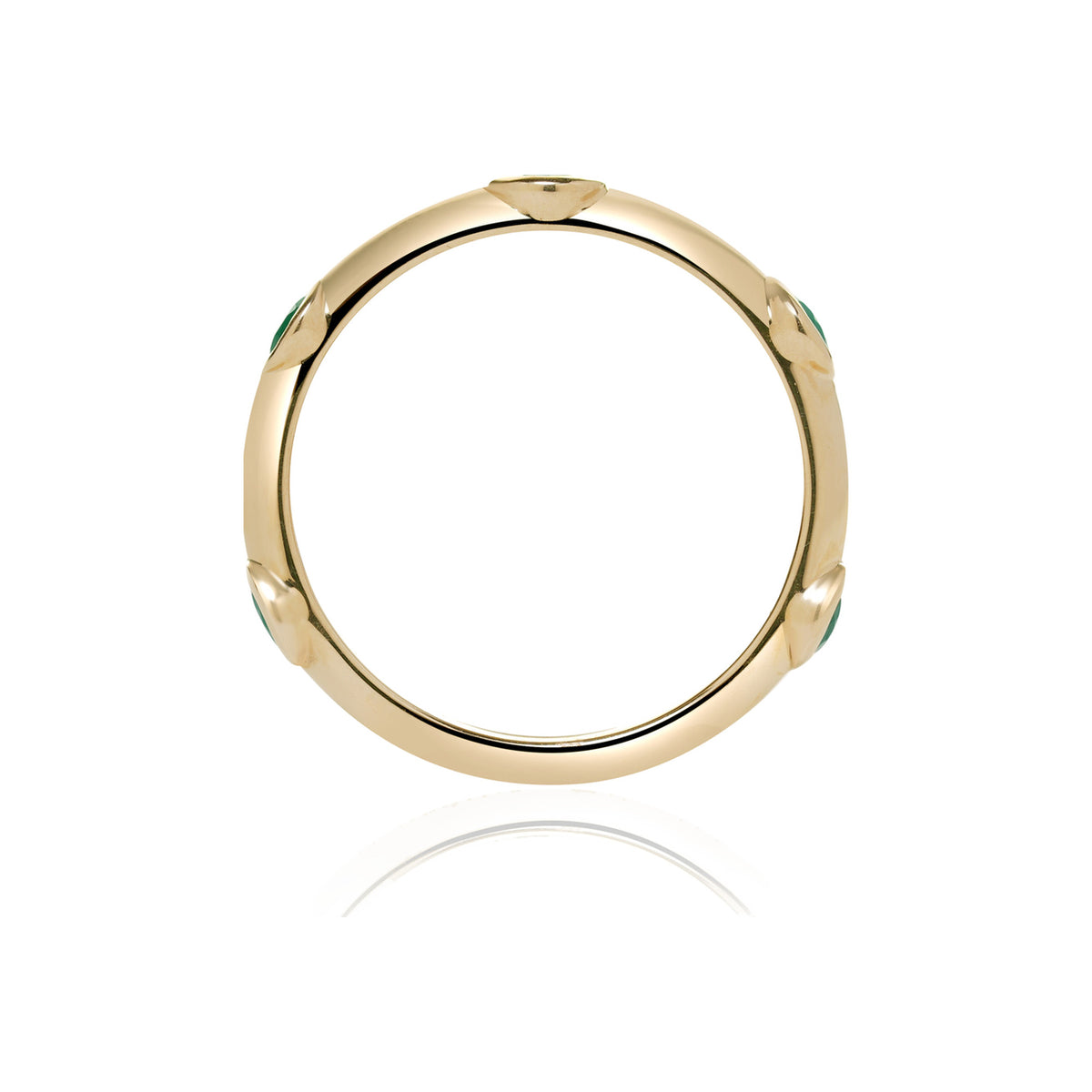 Emerald and Diamond Bezel Band