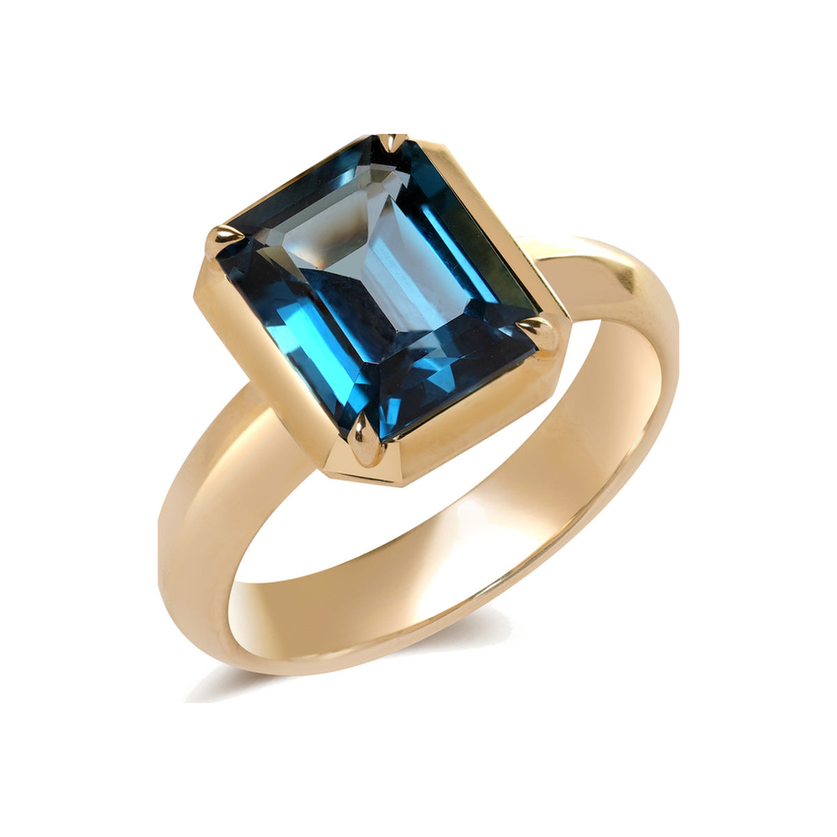 London Blue Topaz Bezel Ring