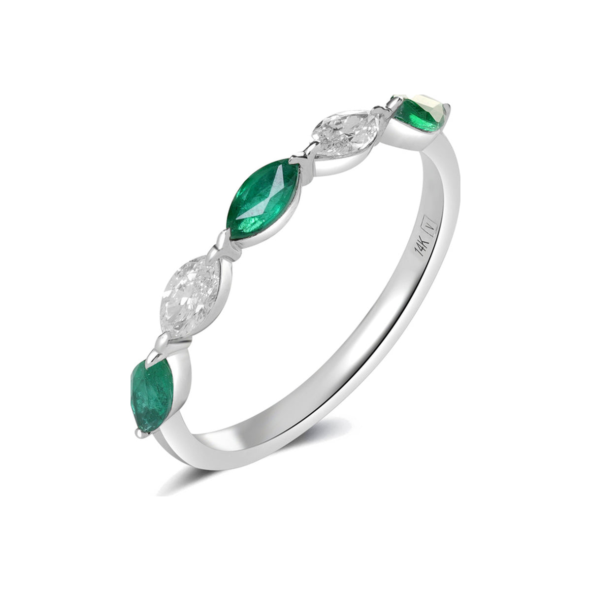 Emerald and Diamond Alternating Floating Band